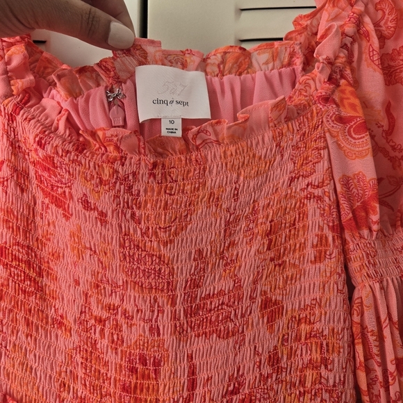 Cinq à Sept Jacky Puff-Sleeve Baby Doll Smocked Mini Dress Size 10 #055 - Picture 4 of 6